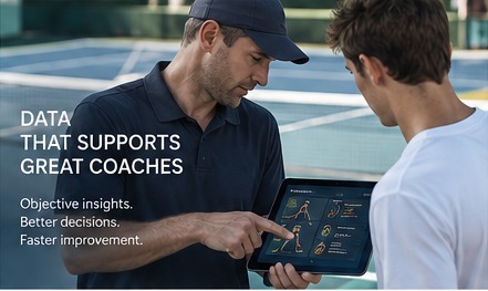 Coach and player reviewing performance data