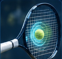 Conceptual racket and ball impact visualization