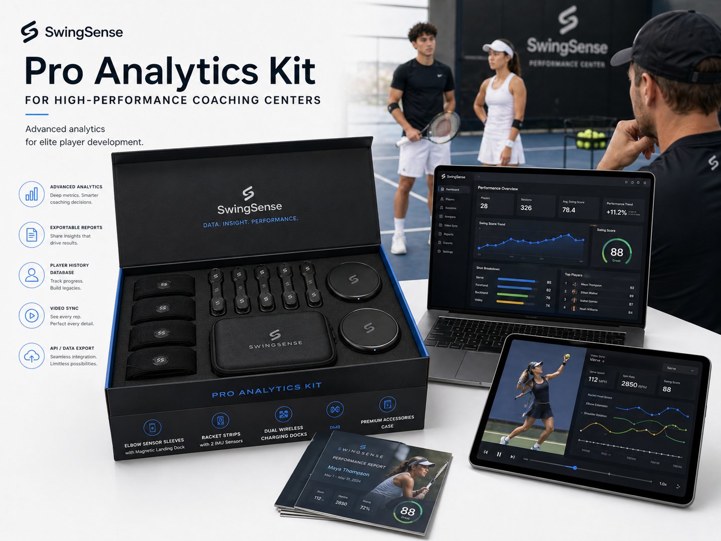 SwingFlux Pro Analytics Kit for high-performance coaching centers