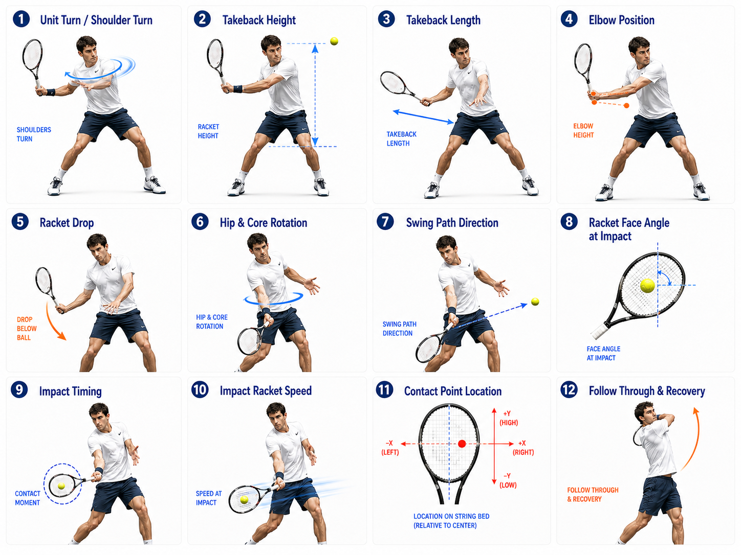 SwingFlux 12 forehand metrics